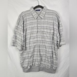 LD Sport International Plaid Gray Preppy Golf Outdoor Polo Shirt sz XXL